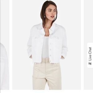 Express white denim jacket